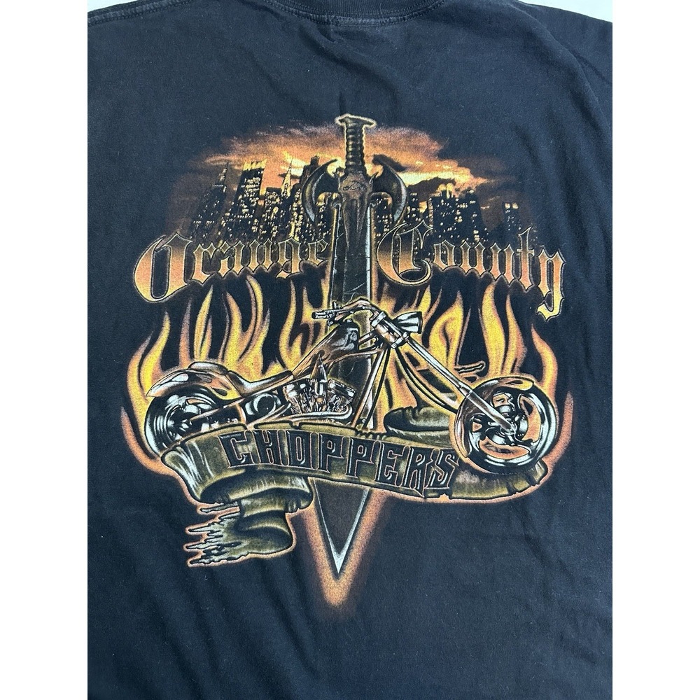 VTG Y2K Orange County Choppers Men's 3XL‎ Black Moto Grunge Biker T-Shirt